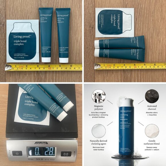 Living Proof Hair Care Clarifying Detox Shampoo Triple Bond Complex Mini Sample - Picture 5 of 5